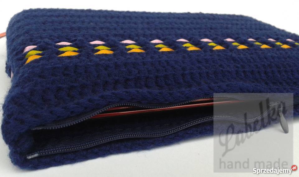 Pokrowiec etui granatowy na laptop ręcznie Białystok sprzedam