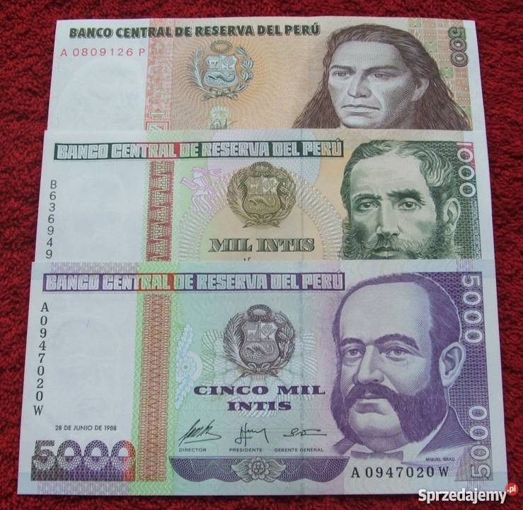 PERU (2) Kolekcjonerskie Banknoty Zestaw - 3 sztuki UNC
