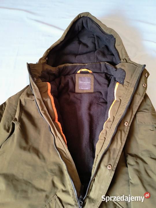 Kurtka płaszcz męska podszyta polarem zielony Wyborów