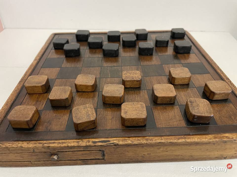 Warcaby stare przedwojenne drewniane Edukacyjne łódzkie