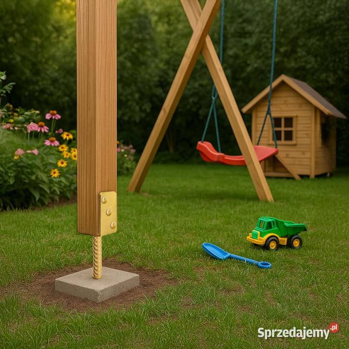 Podstawa słupa z prętem kotwa 120x120mm do Systemy mocowań Szczerbice