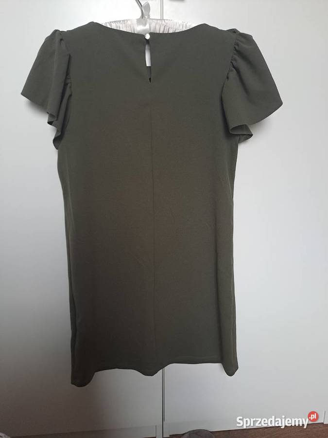 Mohito zielona pudełkowa sukienka z falbanami zielony Warszawa sprzedam