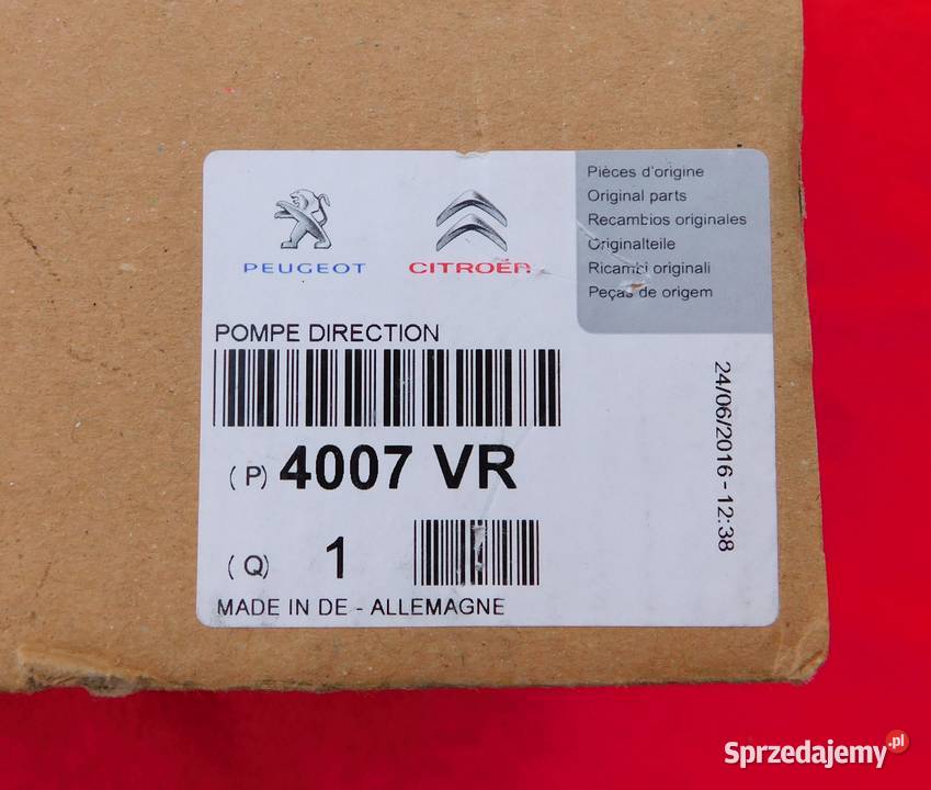 Nowa POMPA WSPOMAGANIA CITROEN BERLINGO III Pompy wspomagania