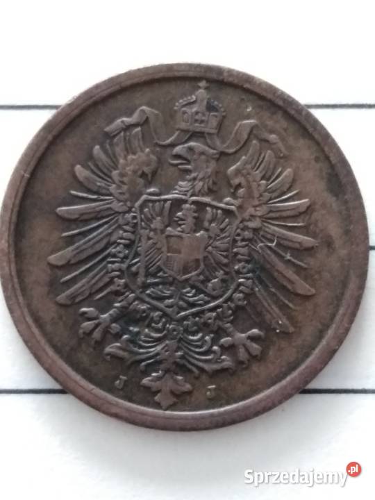 Moneta 2 pfenigi 1875 J Cesarstwo Niemieckie Żary sprzedam