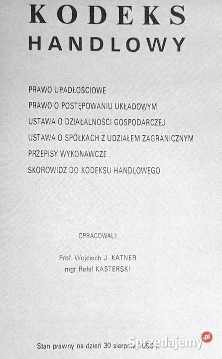 Kodeks handlowych J Katner R Kasterski Chełm