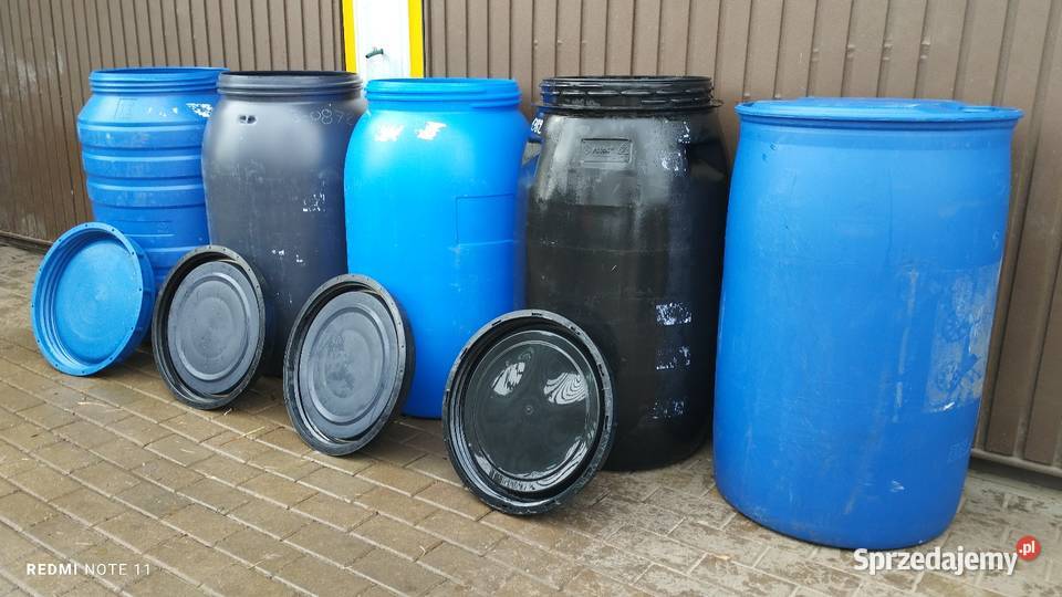 Beczki plastikowe 220 litrów na deszczówkę Giżycko sprzedam