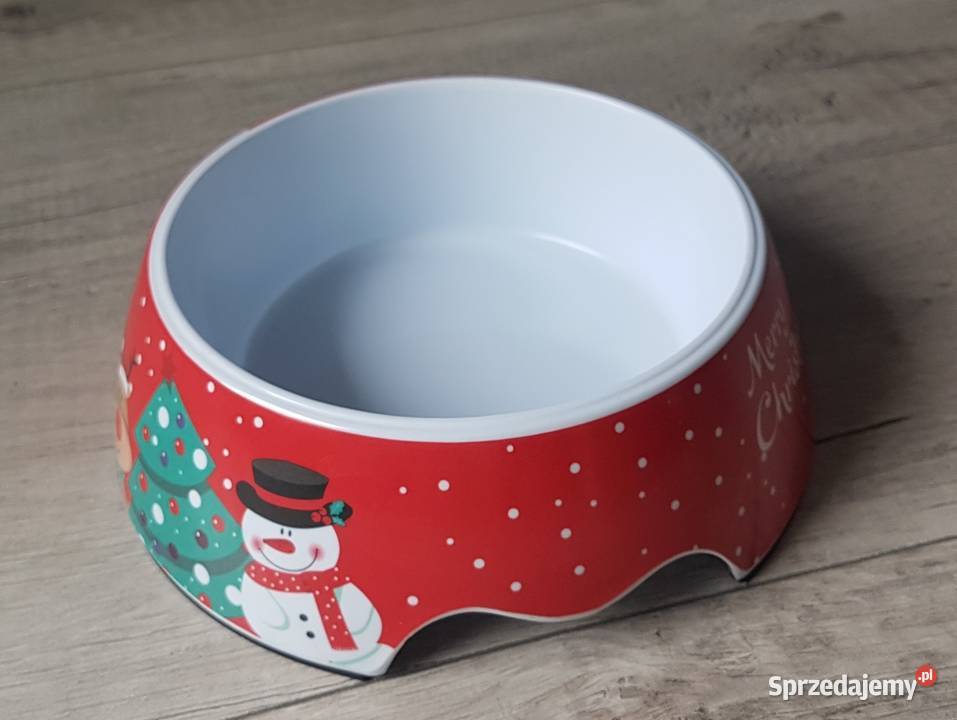 Świąteczna miska psa czerwona małopolskie Chrzanów