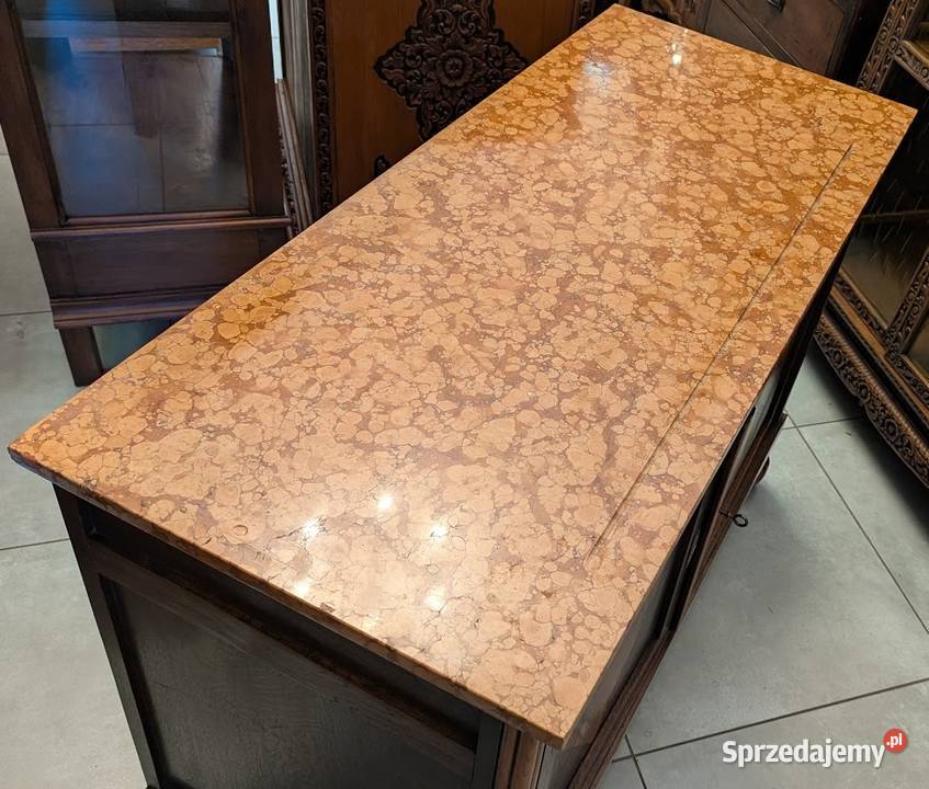 Piękna dębowa komodaszafka art deco z marmurem Dąbrowa Górnicza sprzedam
