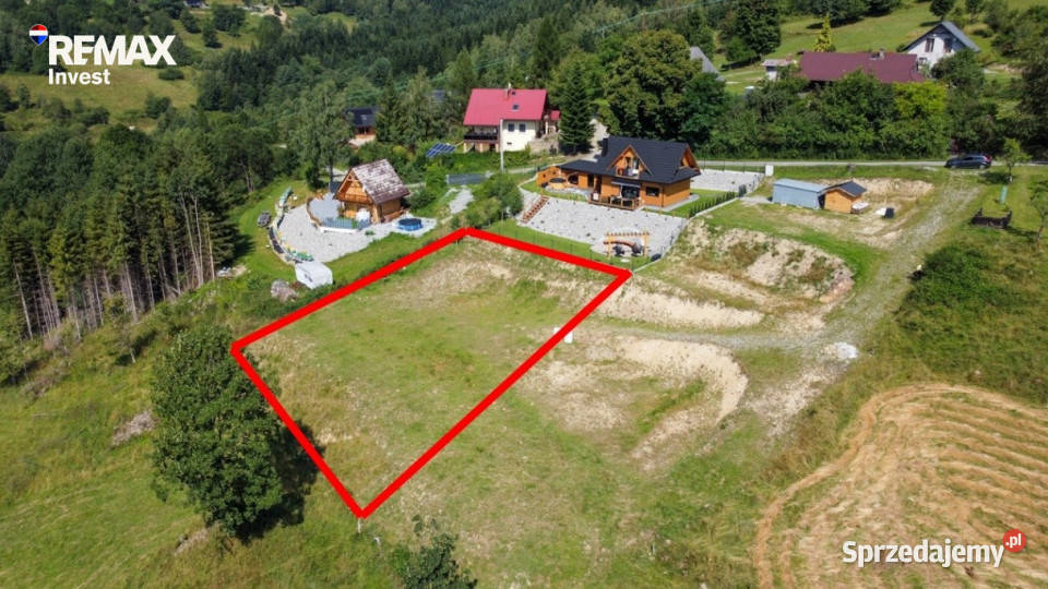 Działka budowlana 732 m z widokiem na góry Zawoja