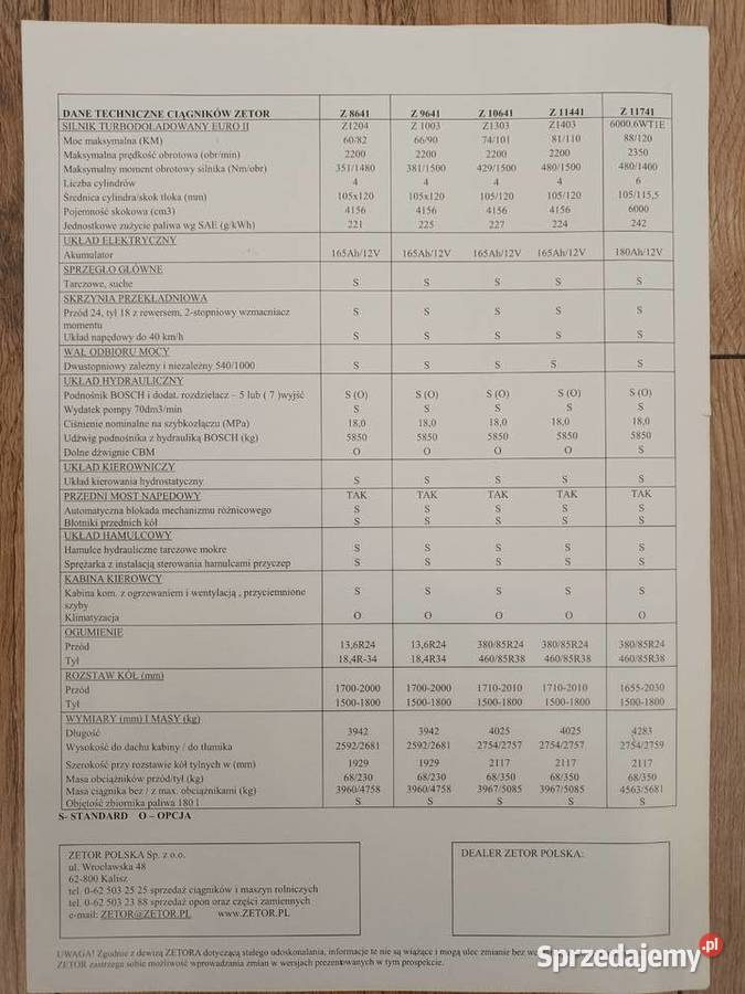 Prospekt folder Zetor Forterra 9641 Biała Podlaska