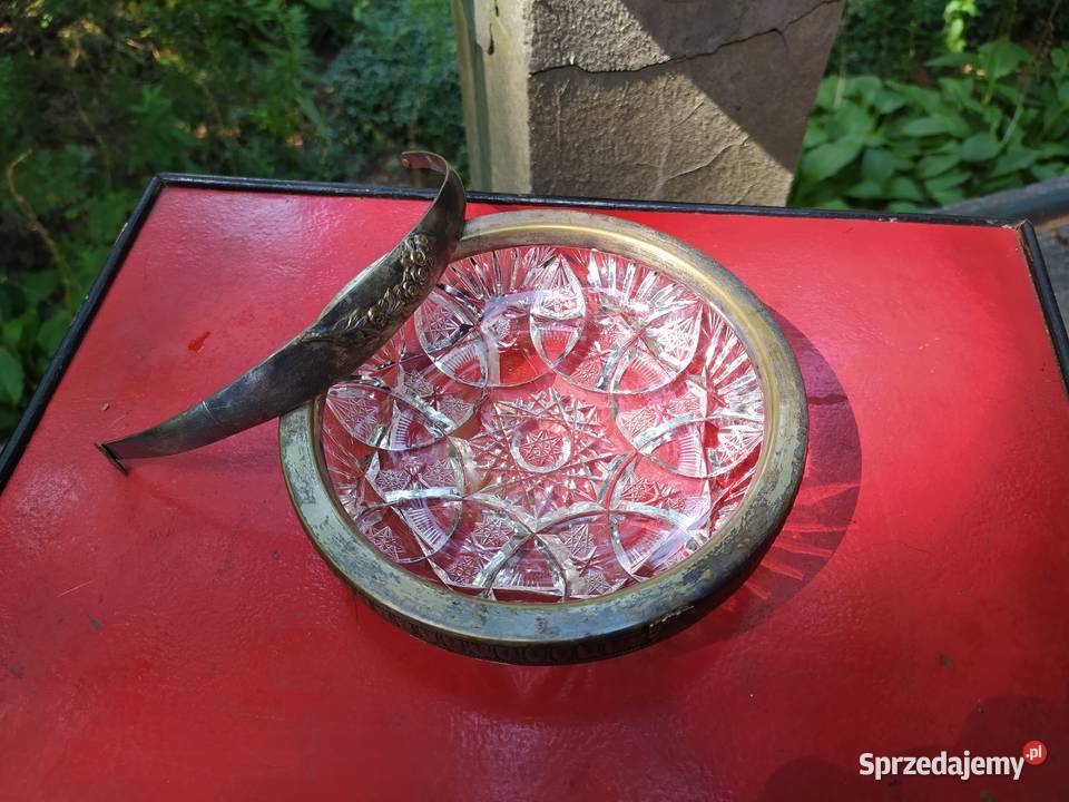 Patera kryształowa koszyczek cukiernica retro Warszawa