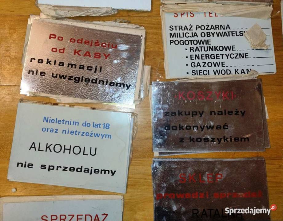 Tablice sklepowe PRL oryginalne Kobyłka