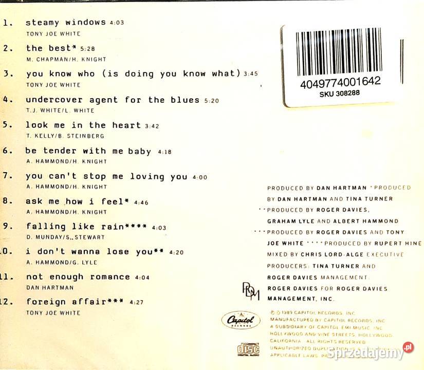 Wspaniały Album CD Tina Turner Foreign Affair 1 płyta Inowrocław