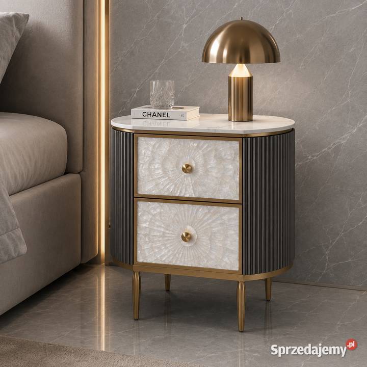 Grafitowa szafka nocna glamour Champion 55