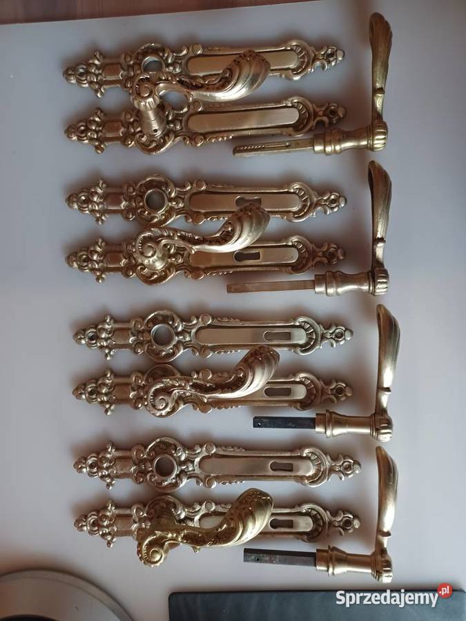 Klamki z szyldami Mosiądz Kolekcja Poznań sprzedam