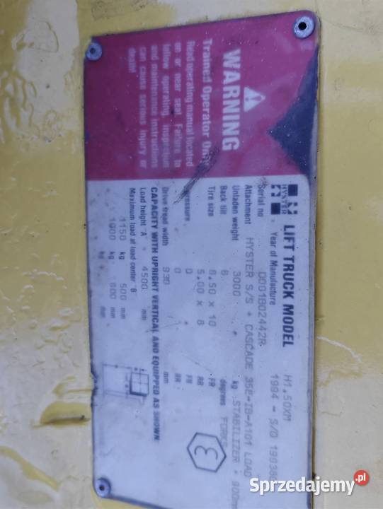 Wózek widłowy Hyster H150XM 15T Triplex Wolny Sandomierz