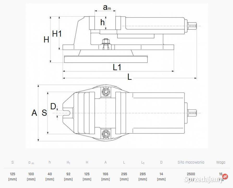 Imadło maszynowe 125x100 mm sprzedam