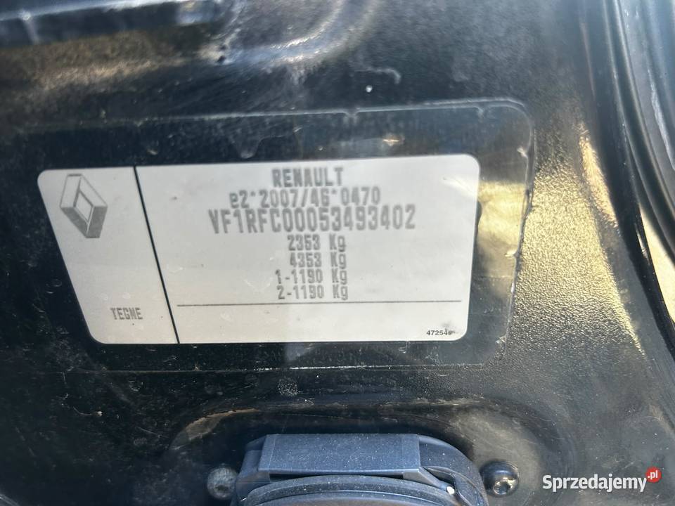 Renault Espace Raty Prywatnie wymianie oleju Rok produkcji 2015