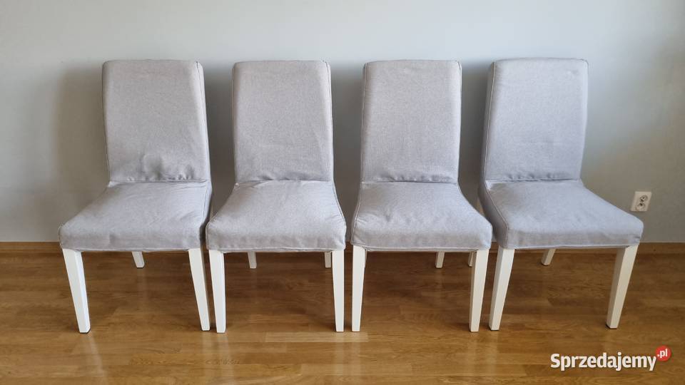 4x KRZESŁO IKEA HENRIKSDAL białe szare krzesła wielkopolskie Kalisz