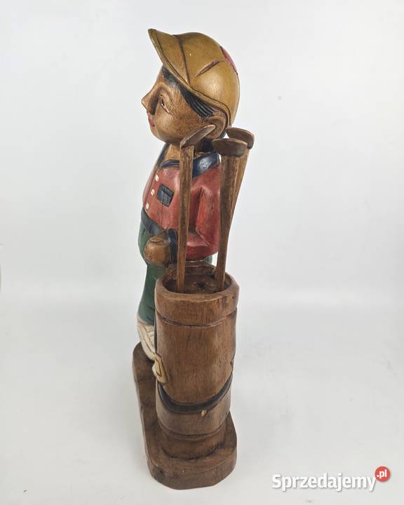 Vintage golfista rzeźba wykonana ręcznie z sprzedam