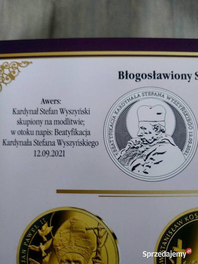 medal numizmat Kardynał Stefan Wyszyński Bolesławiec