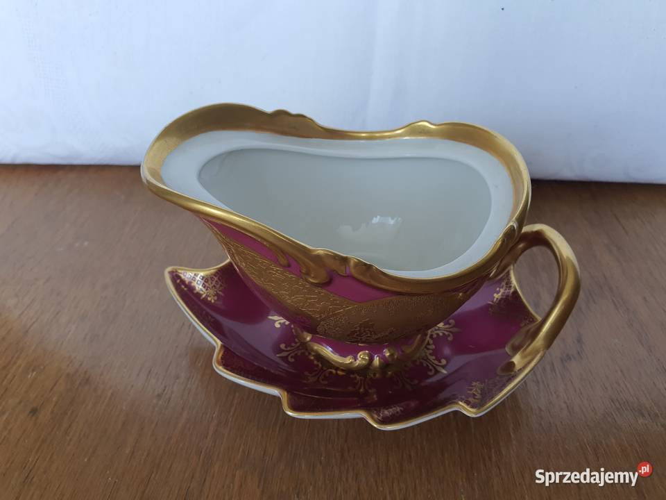 porcelanowy zestaw patera i sosjerka 1921 r Marynopole