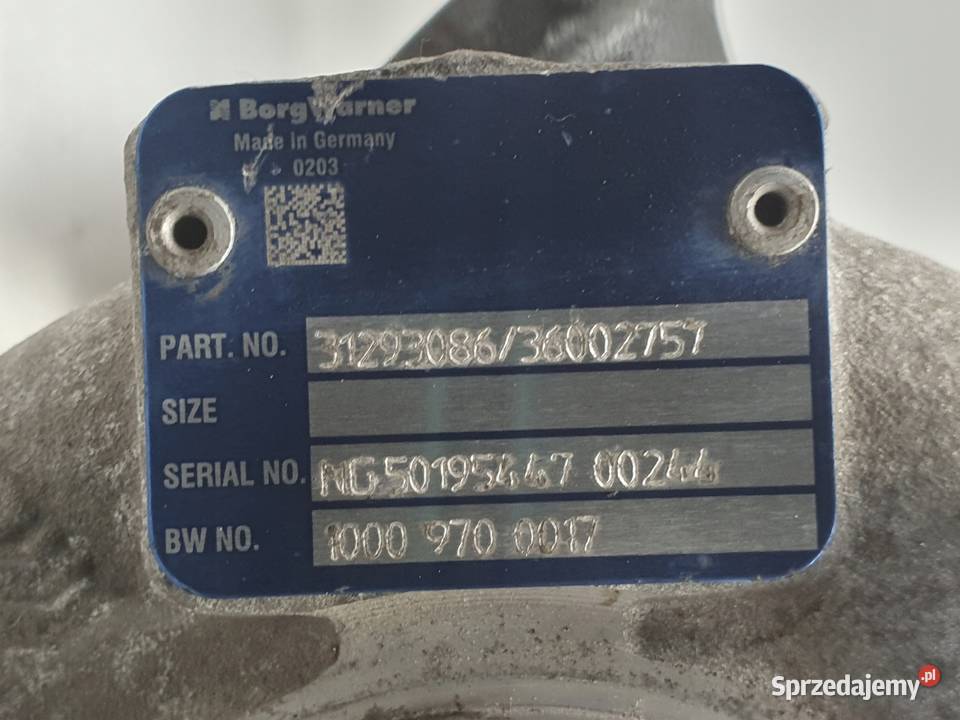 Volvo S60 II 24 D5 TURBOSPRĘŻARKA turbo 36002640 Janów