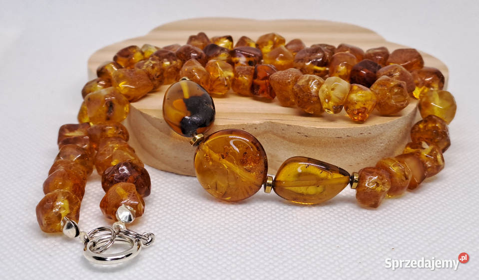 Korale z bursztynu bursztyn bałtycki ciosanka Korale Warszawa
