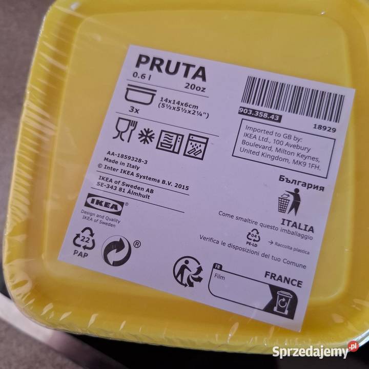 Pojemniki do przechowywania żywności 3x06l Sieradz