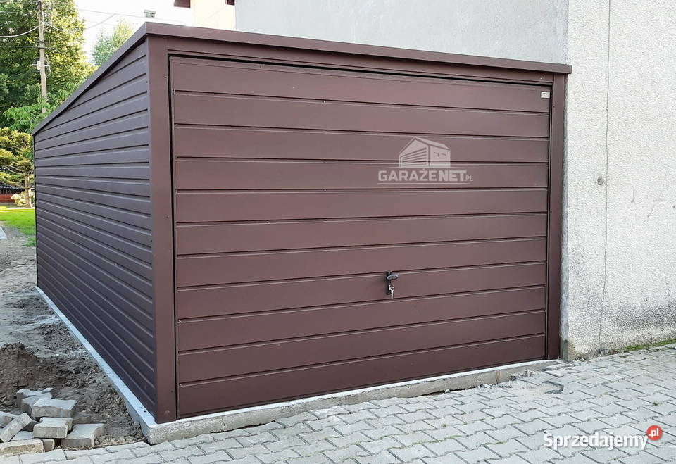 GARAZ BLASZANY 3M X 6M POZIOM SPAD TYŁ BRAMA Ogród Łapanów
