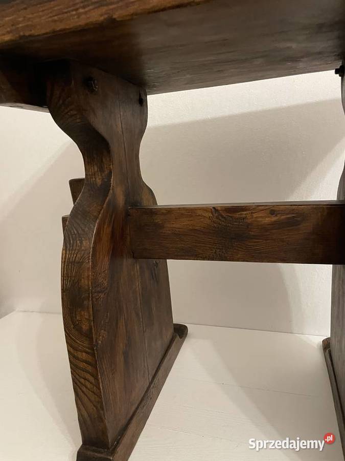 Stary stołek zydel drewniany sztuka ludowa Łódź