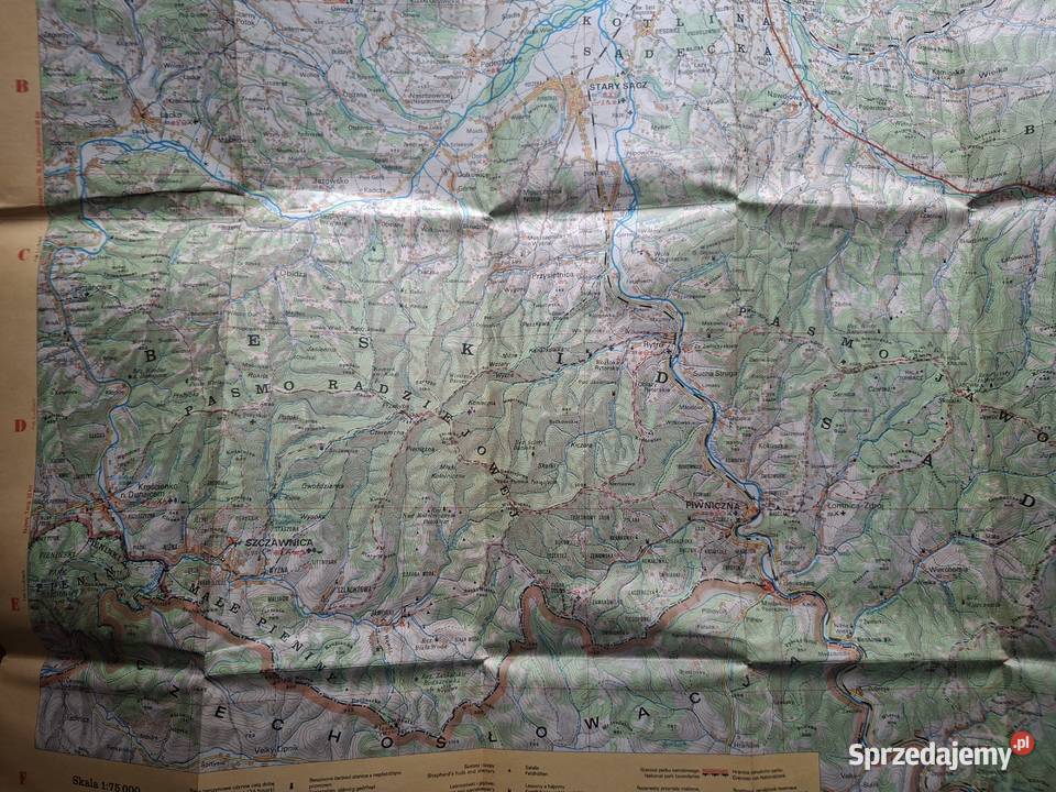 Beskid Sądecki mapa turystyczna 1 75 000 miękka Mapy i przewodniki Kraków sprzedam