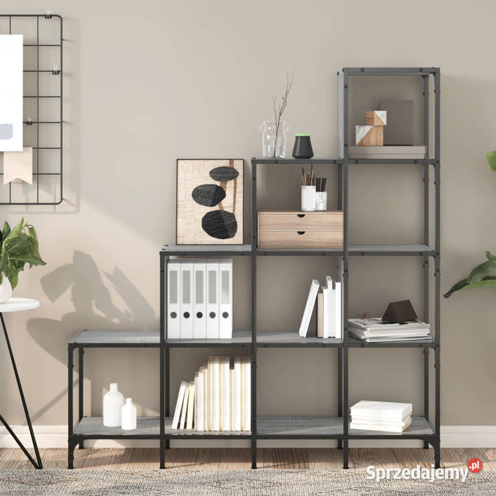 Regał szary dąb sonoma 122x30x132 materiał Regały mazowieckie Warszawa