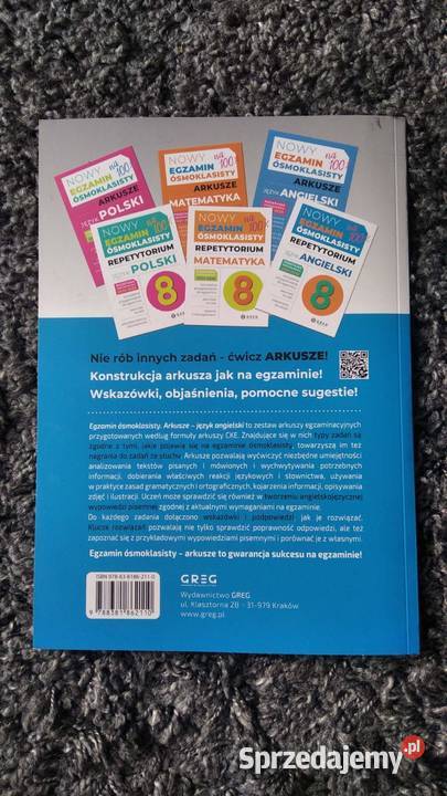 Egzamin ósmoklasisty na 100 2026 język angielski sprzedam