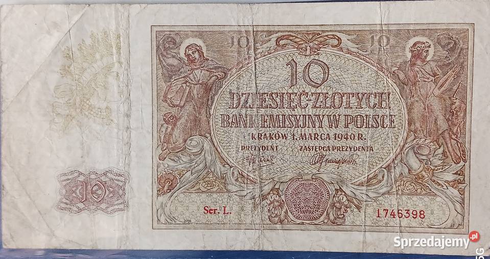 10 Złotych 1940 r Kraków ser L wielkopolskie Konin