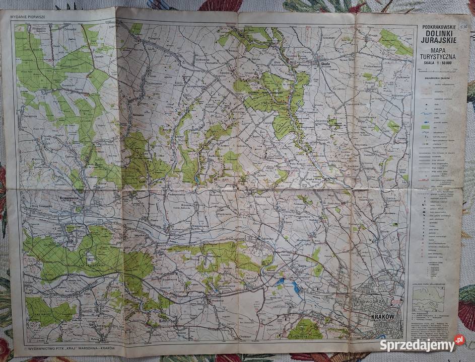 Mapa turystyczna Podkrakowskie Dolinki Jurajskie Kraków