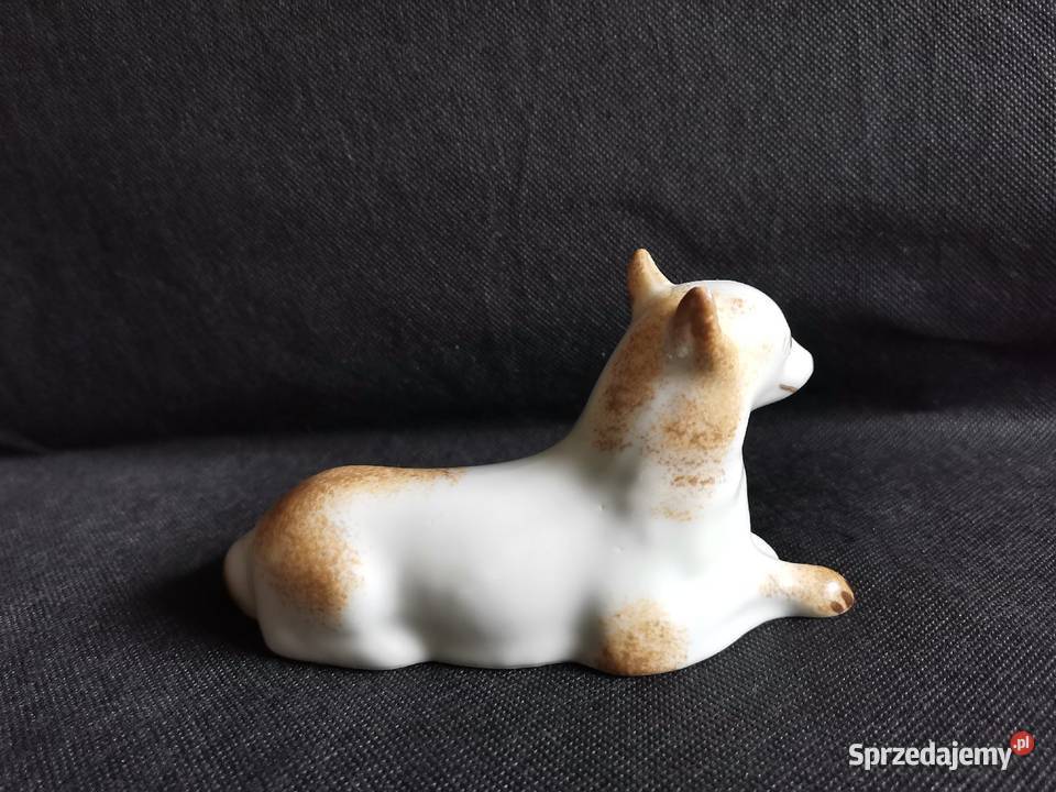 Stara figurka Pies Shiba Inu porcelana Połonne śląskie Katowice