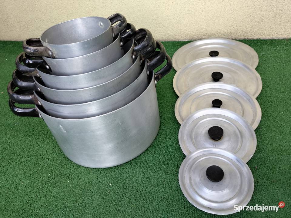 Garnki aluminiowe PRL zestaw 6 sztuk Gdynia sprzedam