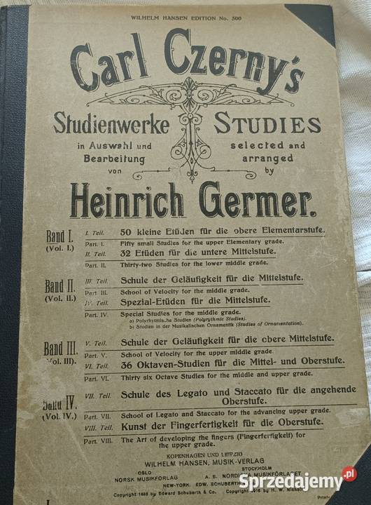 Carl czernys śpiewnik nuty 1916 antyk Antykwariat Gdańsk