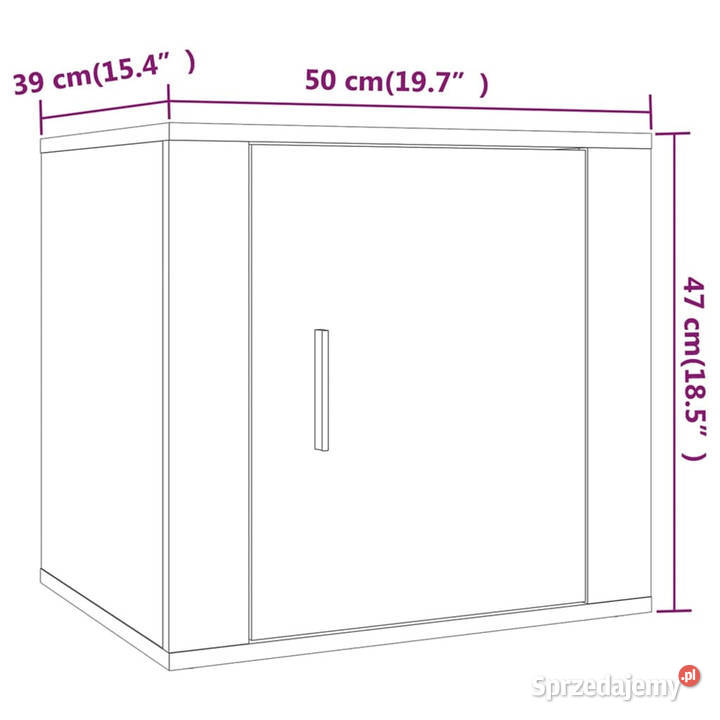 Szafka nocna brązowy dąb 50x39x47 WM816702 Pozostałe Warszawa