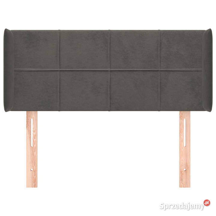 Zagłówek uszak ciemnoszary 83x16x7888 aksamit Warszawa