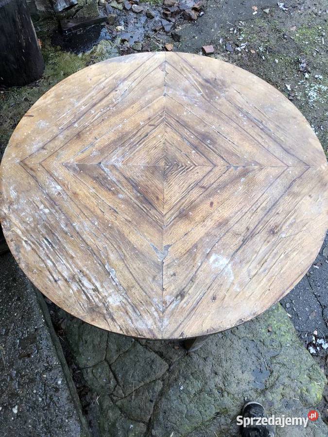 stolik okrągły drewniany śląskie