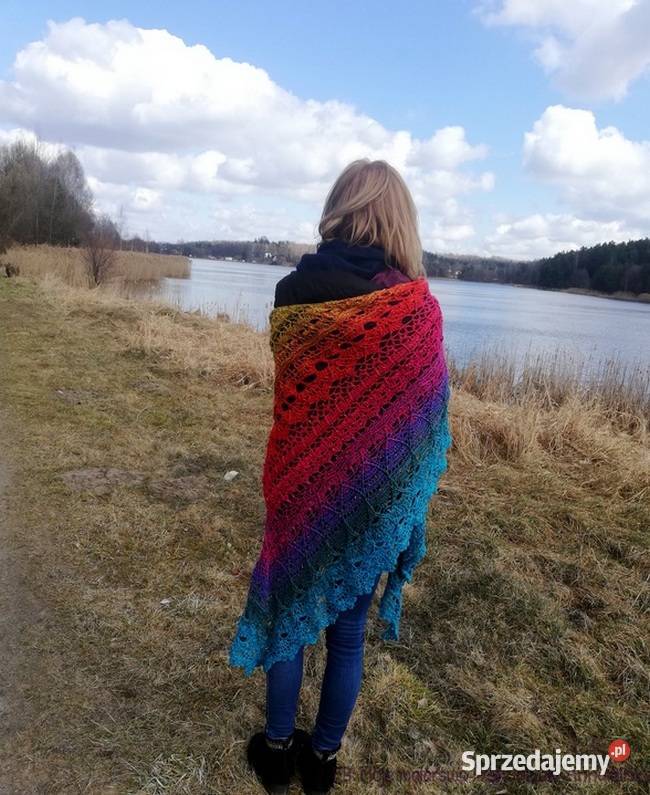 Chusta ombre tęczaRękodzieło NOWA Dla kobiet Skarżysko-Kamienna