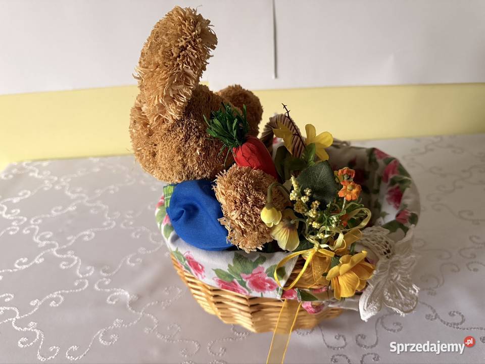 Koszyk wielkanocny wiklinowy zajączek stroik Czerwionka-Leszczyny sprzedam