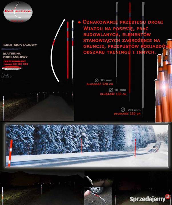 Słupek ostrzegawczy odblaskowy drogowy Nowy Sącz