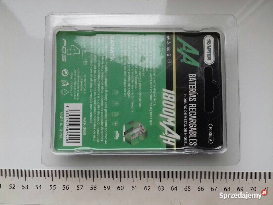 Akumulator NiMH 12V AA 1800mAh 1 sztuka RAPTOR Pozostałe Bydgoszcz