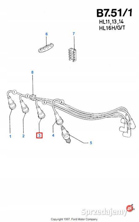 PRZEWÓD ZAPŁONOWY FORD ESCORT ORION FIESTA