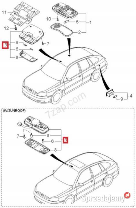 LAMPKA OŚWIETLENIE KABINY KIA RIO 0005 ORYGINAŁ