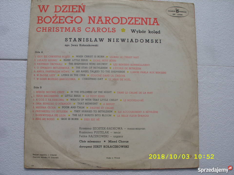 W DZIEN BOZEGO NARODZENIA LP winyl płyta winylowa Płyty i kasety Wołów