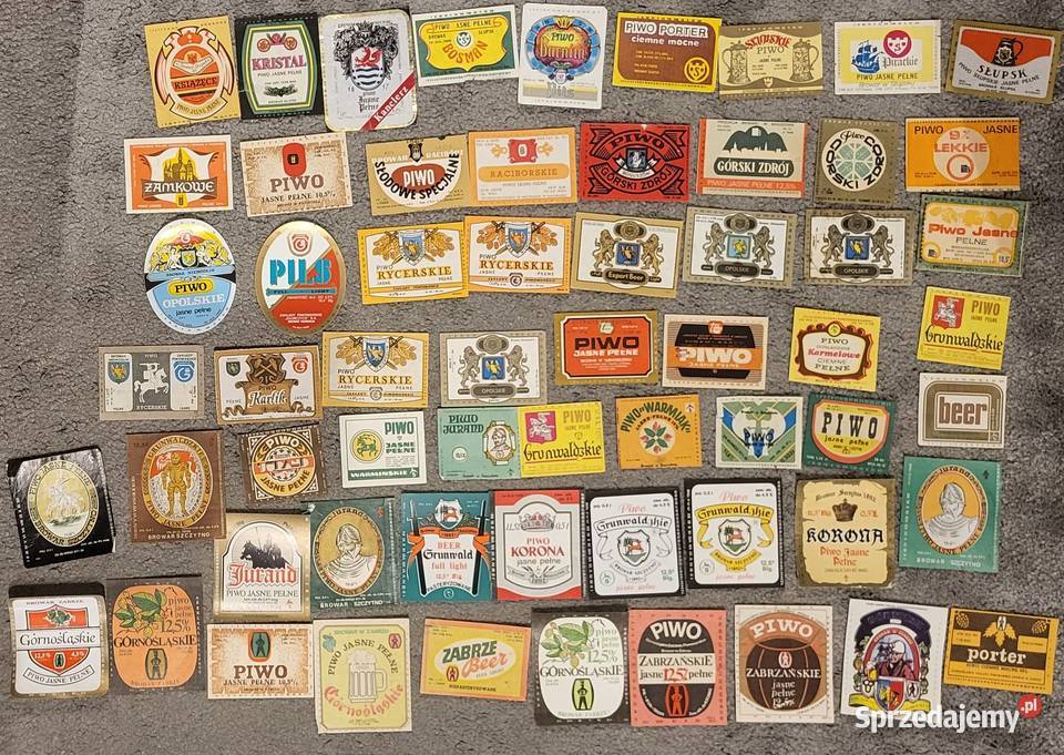 Etykiety piwne zestaw 569 etykiet polskie mazowieckie Ząbki